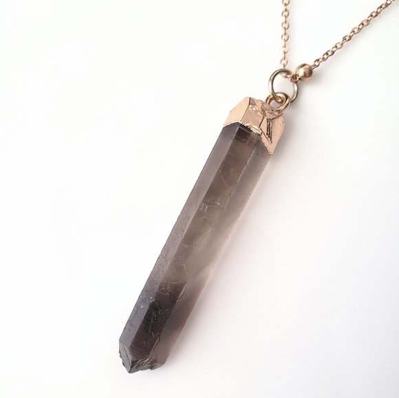Jewelry - Impressive smoky quartz crystal point necklace